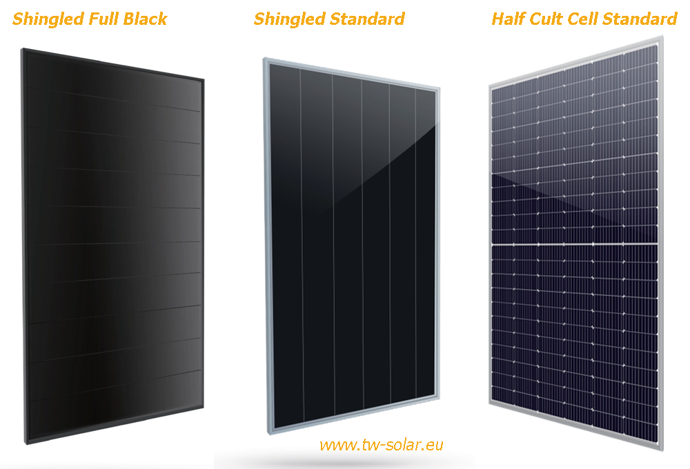 TW full black shingled solar panel